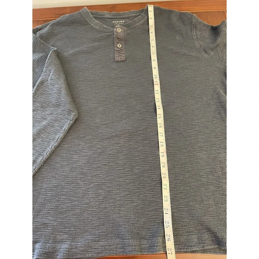 XL Sonoma long sleeve grey shirt waffle pattern